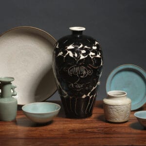 a selection of song ceramics on a table