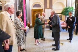 HRH The Duke of Gloucester (OCS Patron) meeting members of the OCS council. HRH The Duke of Gloucester greets Jessica Harrison Hall.