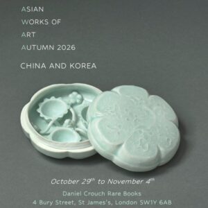 Alice Williamson Asian Art - Asian works of art autumn 2026 China and Korean on a grey background with a blue dish