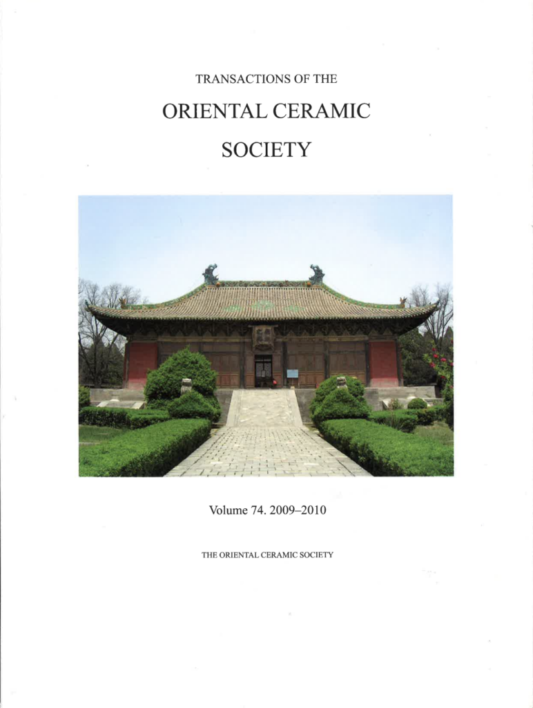 Transactions of The Oriental Ceramic Society 74 2009-2010