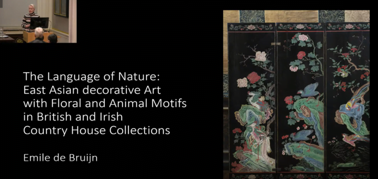 The language of nature: East Asian decorative art with floral and animal motifs in British and Irish country house collections Emile de Bruijn Three panels of a coromandel lacquer screen shown on the right