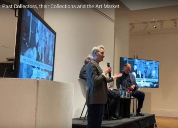 Image of Stacey Pierson delivering the lecture Past Collectors, their Collections and the Art Market