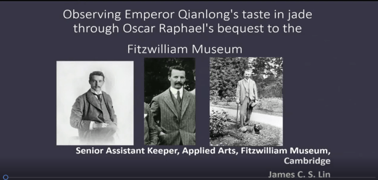 Observing Emperor Qianlong's taste in jade through Oscar Raphel's bequest to the Fitzwilliam Museum Three portraits of Oscar Raphael Senior Assistant Keeper, Applied Arts, Fitzwilliam Museum, Cambridge James C. S. Lin
