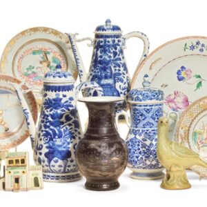 selection of ceramics from the Peter and Mary White collection on a white background