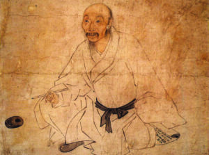 Xiang Shengmo 項聖謨 (1597-1658). Portrait at Fifty 自畫五十歲小像, 1646. Hanging scroll; ink and colours on paper; 34.3 x 28.3 cm. MFA Boston. Gift of the Wan-go H. C. Weng Collection and the Weng family, in honour of Weng Tonghe.